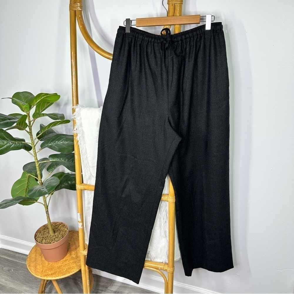 Eskandar Charcoal Tie Cashmere Wool Pants sz 2 (14/16)